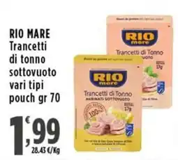 Rossotono Carrefour Trancetti di Tonno sottovuoto Rio Mare offerta