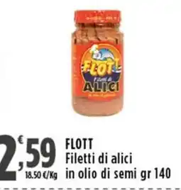 Rossotono Carrefour Flott filetti di alici offerta