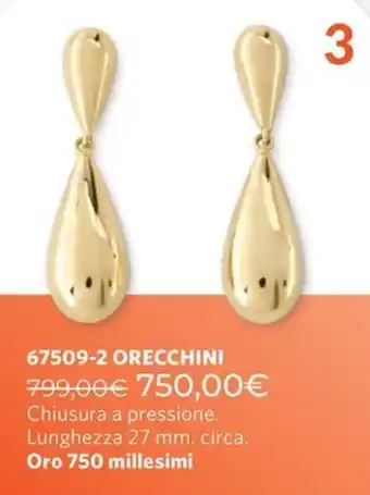 Orecchini Oro 750 millesimi