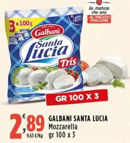 Rossotono Carrefour Galbani Santa Lucia Mozzarella offerta