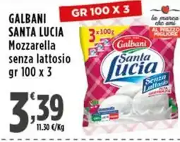 Rossotono Carrefour Galbani Santa Lucia Mozzarella senza lattosio offerta