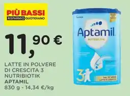 Orvea Latte in polvere di crescita 3 Nutribiotik Aptamil offerta