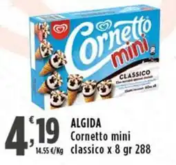Rossotono Carrefour Algida Cornetto mini classico offerta