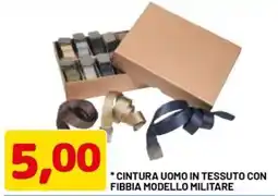 DPiù Cintura uomo in tessuto con fibbia modello militare offerta