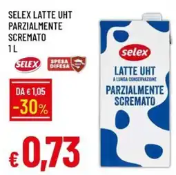 IperFamila Selex latte UHT parzialmente scremato offerta