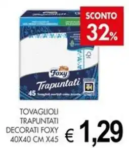PrestoFresco Tovaglioli trapuntati decorati Foxy offerta