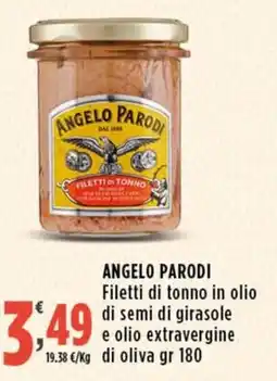 Rossotono Carrefour Angelo Parodi Filetti di tonno in olio di semi di girasole e olio extravergine di oliva offerta