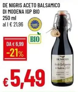 IperFamila De Nigris Aceto Balsamico di Modena IGP Bio offerta