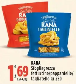 Rossotono Carrefour Rana Sfogliagrezza tagliatelle offerta