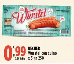 Rossotono Carrefour Becher Würstel con suino offerta