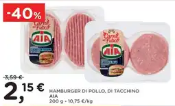 Orvea Hamburger di pollo, di tacchino AIA offerta