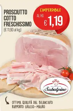 PrestoFresco Prosciutto cotto freschissimo Subalpino offerta