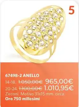 Cristian Lay Anello Oro 750 millesimi offerta