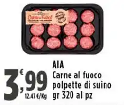Rossotono Carrefour AIA Carne al fuoco polpette di suino offerta