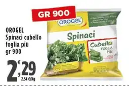 Rossotono Carrefour Orogel spinaci cubello foglia più offerta