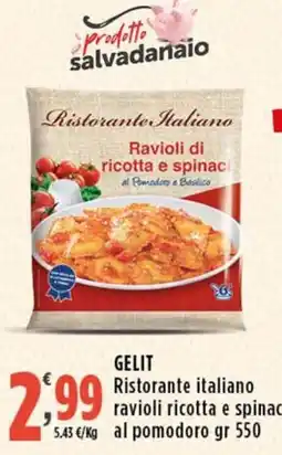 Rossotono Carrefour GELIT Ristorante italiano ravioli ricotta e spinaci al pomodoro offerta