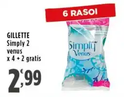 Rossotono Carrefour Gillette Simply 2 venus offerta