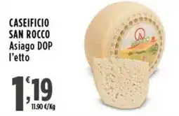 Rossotono Carrefour Caseificio San Rocco Asiago DOP offerta
