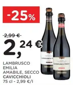 Orvea Lambrusco Emilia Amabile, Secco Cavicchioli offerta