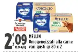 Rossotono Carrefour Mellin Omogeneizzati alla carne offerta