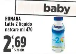 Rossotono Carrefour Humana Latte 2 liquido natcare offerta