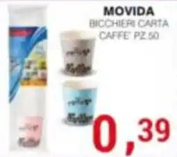 Supermercati Spesa Mia Bicchieri carta caffè Movida offerta