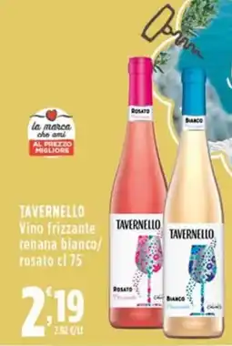 Rossotono Carrefour Tavernello Vino frizzante renana bianco/rosato offerta