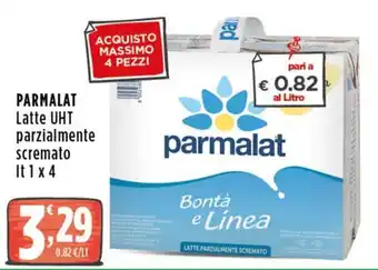 Rossotono Carrefour Parmalat Latte UHT parzialmente scremato offerta