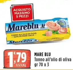 Rossotono Carrefour Mareblu Tonno all’olio di oliva offerta