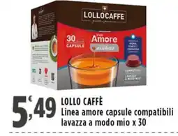 Rossotono Carrefour Lollo Caffè Linea amore capsule compatibili offerta