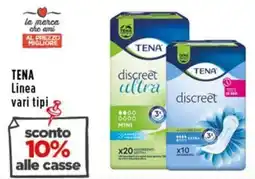 Rossotono Carrefour TENA Linea vari tipi offerta