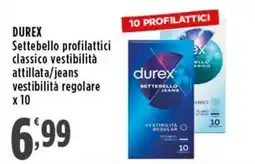 Rossotono Carrefour Durex Settebello profilattici classico vestibilità atillata/jeans vestibilità regolare offerta
