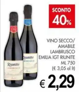 PrestoFresco Vino secco/amabile lambrusco riunite offerta
