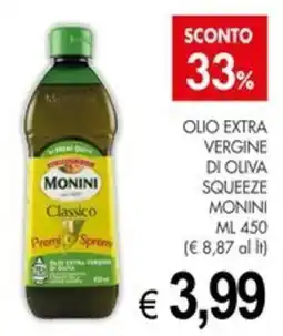 PrestoFresco Olio extra vergine di oliva squeeze monini offerta