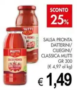 PrestoFresco Salsa pronta Datterini classica Mutti offerta