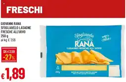 Galassia Sfogliavelo lasagne fresche all'uovo Rana offerta