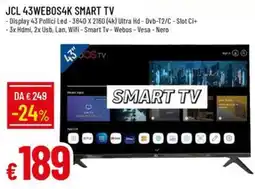 IperFamila JCL 43WEBOS4K SMART TV offerta