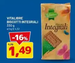 DPiù Vitalibre biscotti integrali offerta