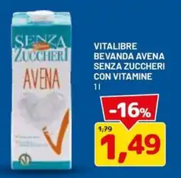 DPiù Vitalibre bevanda avena senza zuccheri con vitamine offerta