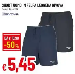 Galassia Short uomo in felpa leggera Givova offerta