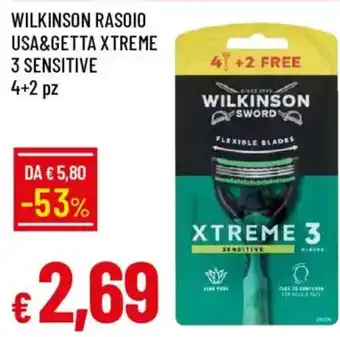 Galassia Wilkinson rasoio usa&getta xtreme 3 sensitive offerta