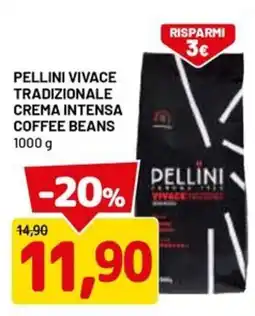 DPiù Pellini Vivace Tradizionale Crema Intensa Coffee Beans offerta