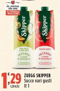 Rossotono Carrefour Zuegg Skipper Succo vari gusti offerta