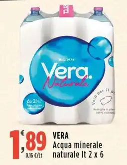 Rossotono Carrefour Vera Acqua minerale naturale offerta