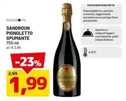 DPiù Sandroun Pignoletto Spumante offerta