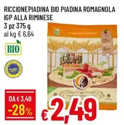 Galassia Riccione Piadina Bio Piadina Romagnola IGP alla Riminese offerta