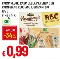 Galassia Parmareggio l'abc della merenda con parmigiano reggiano e grissini bio offerta
