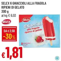 Galassia Selex ghiacciolo alla fragola ripieno di gelato offerta