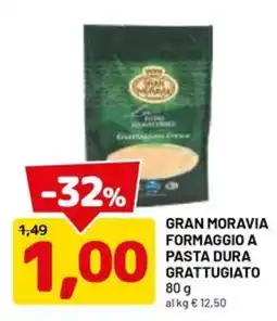 DPiù Gran Moravia formaggio a pasta dura grattugiato offerta
