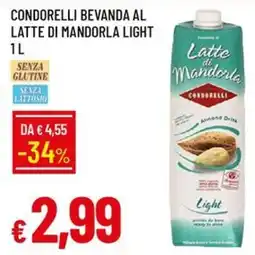 IperFamila Latte di Mandorla Light Condorelli offerta